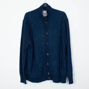 Robert Graham Mens Button Up‎ Cable Knit Cardigan Sweater Size XL Classic Fit
